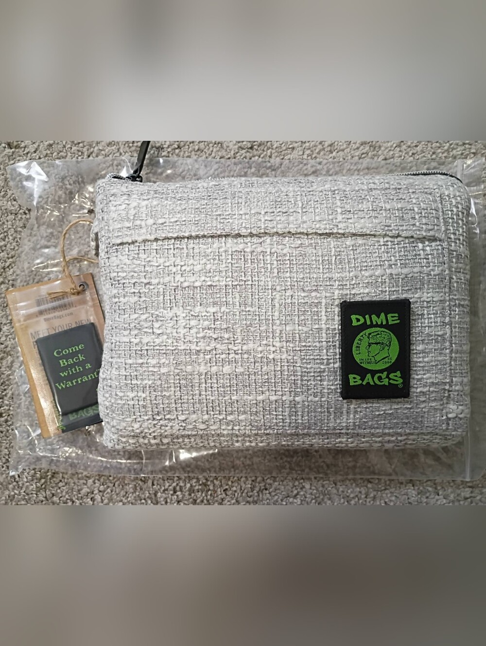 BNIP Dime Bags 10" Grey Padded Pouch